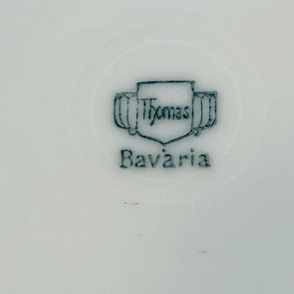 Thomas Bavaria Harvest Footed Cup & Saucer Set Fruit Blue Scroll Gold Rim - Picture 15 of 15